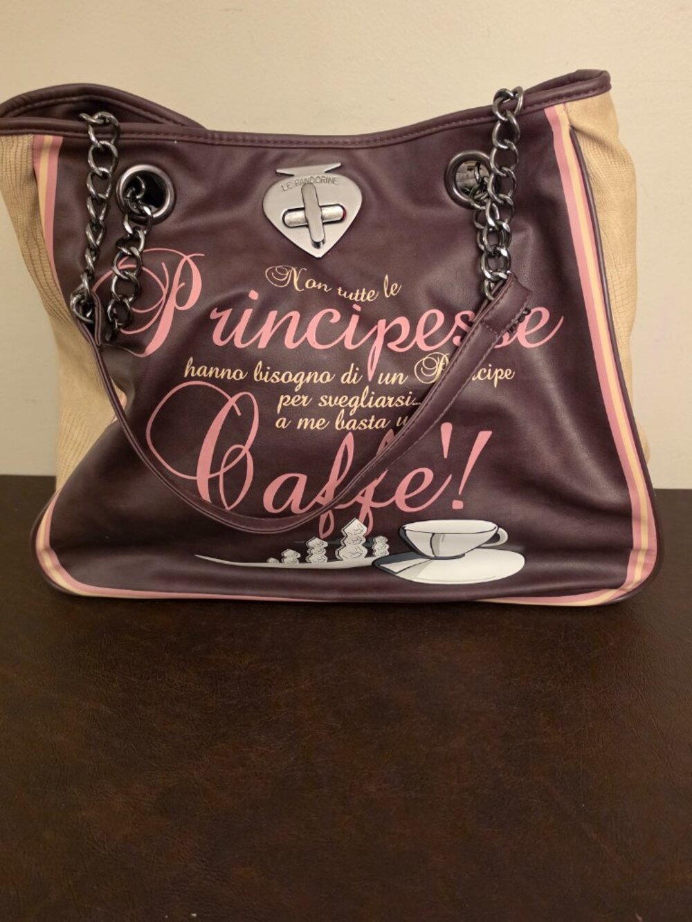 he Pandorine HandBag in the "Cafe" Italy design shoulder bag for women.